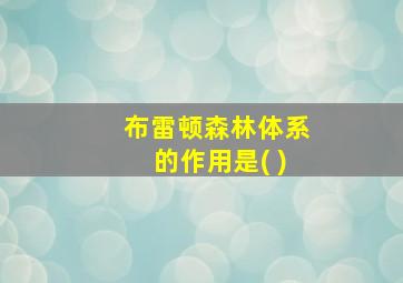 布雷顿森林体系的作用是( )